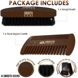 Dark Brown Beard Comb & Brush Set