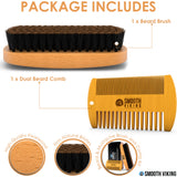 Tan Beard Comb & Brush Set