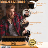 Tan Beard Comb & Brush Set