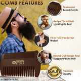 Dark Brown Beard Comb & Brush Set