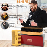 Tan Beard Comb & Brush Set