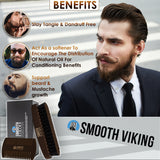Dark Brown Beard Comb & Brush Set