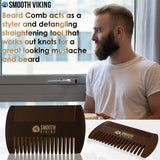 Dark Brown Beard Comb & Brush Set