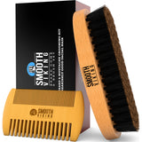 Tan Beard Comb & Brush Set