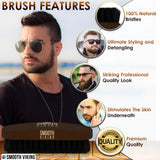 Dark Brown Beard Comb & Brush Set